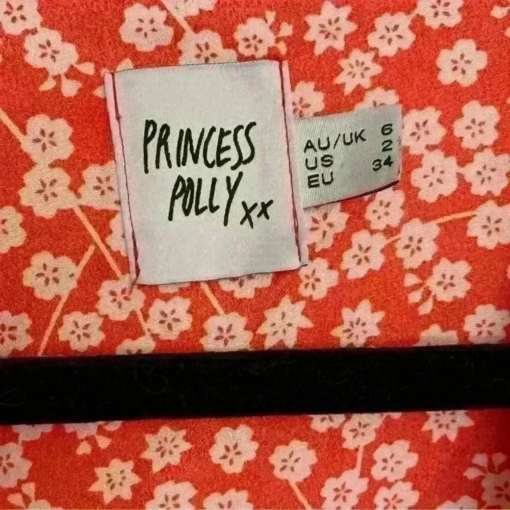 Princess Polly Ragnar Front Cutout Romper, Red and white floral, Women’s Size 2 - Picture 4 of 10